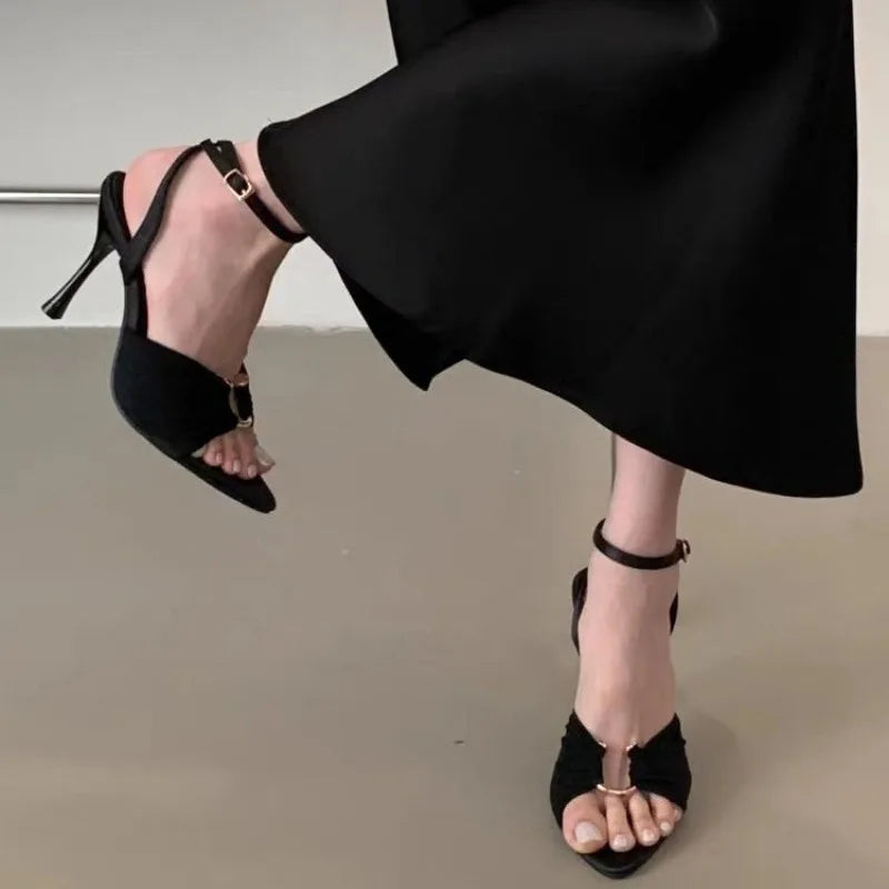 Women's Super High Heel Sandals, Pointed Toe Heel Shoes, Stiletto Pumps, Elegant, Slingback, Summer, 2025