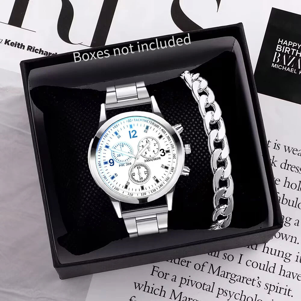 Men's Quartz Business Watch, Stainless Steel Strap