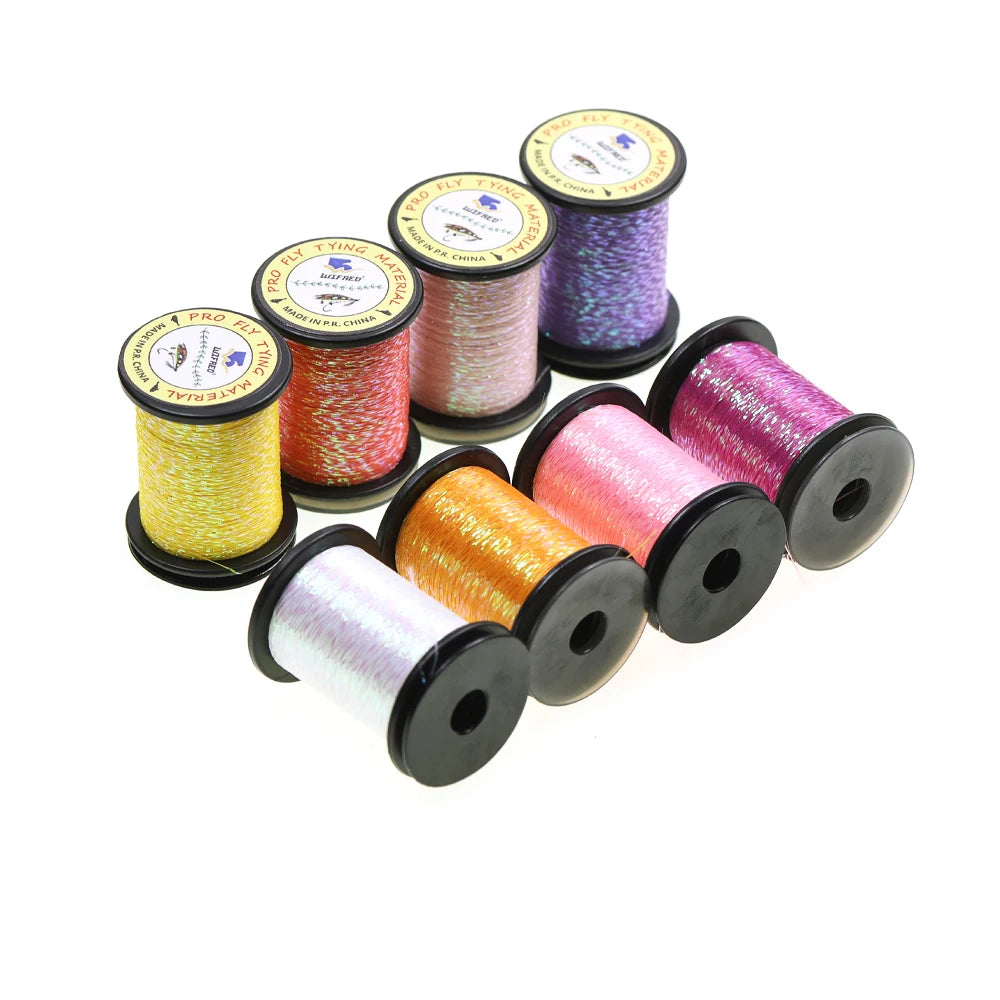 2/4 pièces 50M Fil métallique scintillant Glint Nymph Tinsel pour la confection de mouches (Buzzer Nymphs, mouches sèches/humides) et leurres de pêche à la truite