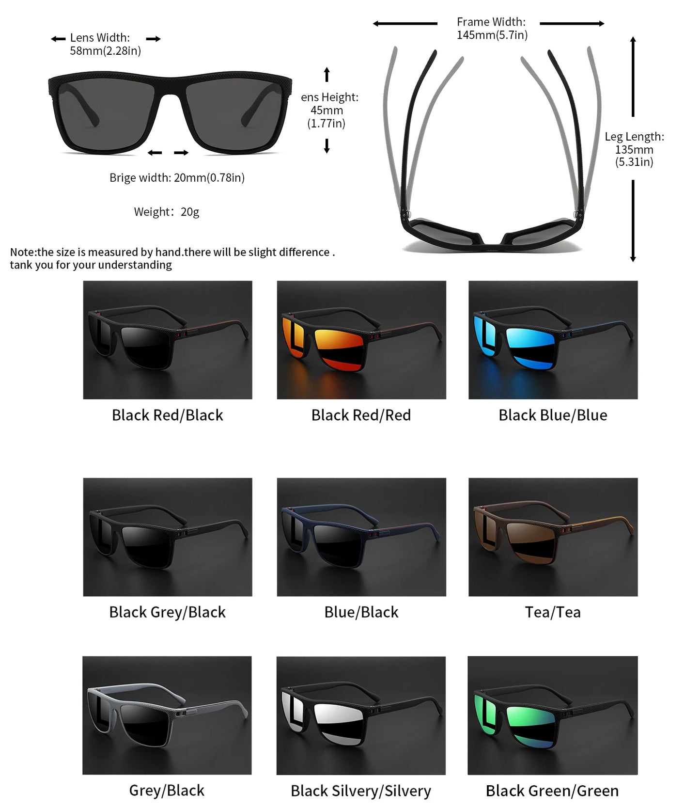 Lunettes de soleil sport extérieur polarisées — courbe, cadre résistant, bouclier, UV400