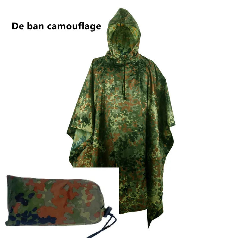 Poncho de Camouflage respirant pour l'extérieur, imperméable tactique de Jungle, observation des oiseaux, randonnée, chasse, combinaison Ghillie, équipement de pluie de voyage