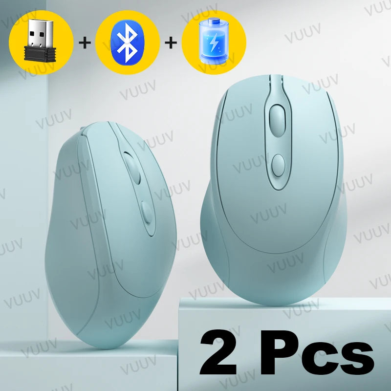 Souris Bluetooth sans fil Portable compacte ergonomique 2.4G USB silencieuse 1600DPI 500mAh Rechargeable pour PC tablette ordinateur Portable MacBook