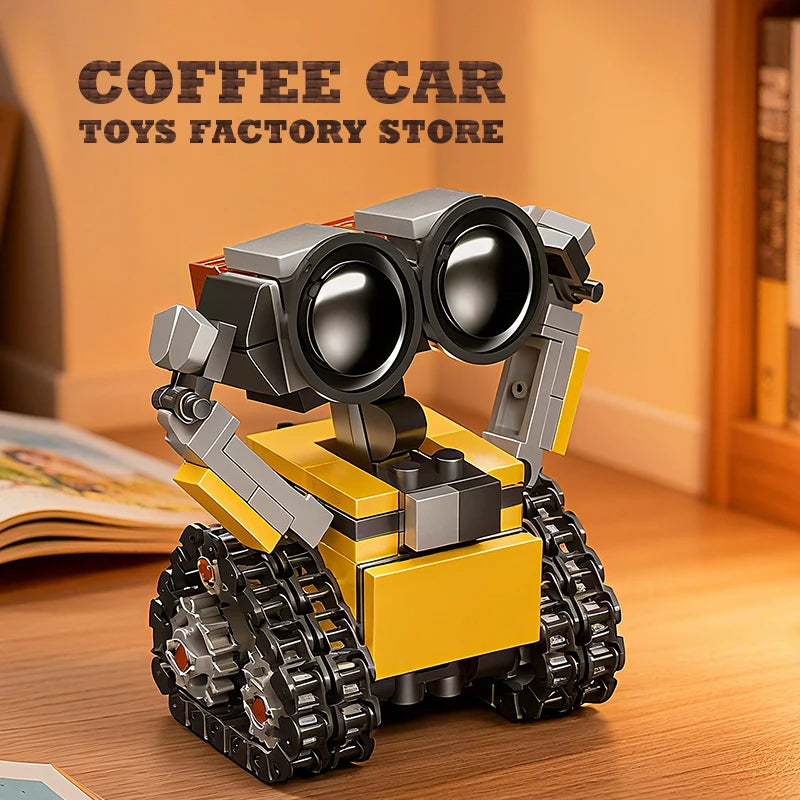 Mini robot espacial MOC, bloques de construcción, juguetes, modelo de Bot sobre orugas, película clásica, bloques de ciencia ficción, muñecos para niños y adultos, regalos de Navidad, 217 piezas
