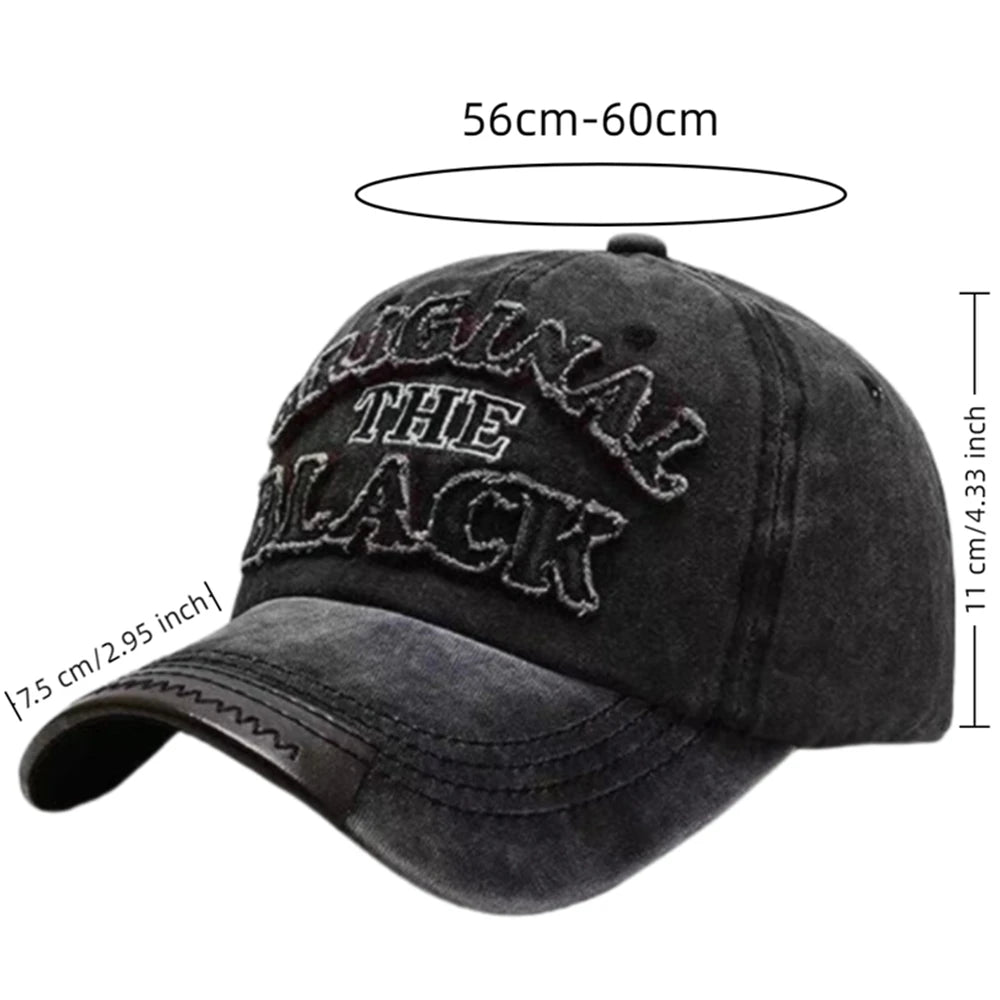 Casquette de Baseball Vintage unisexe, chapeaux en coton délavé pour hommes et femmes, casquette décontractée avec lettres noires brodées, casquette de sport de plein air