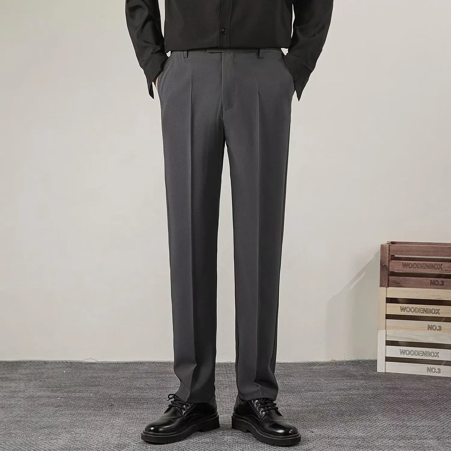 Pantalones de verano informales para hombre, ropa de marca, corte ajustado, estilo clásico