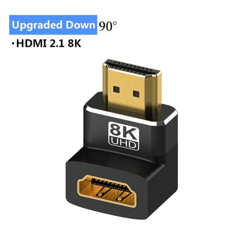 Adaptador HDMI 2.1, 8K, de 90 a 270 grados macho a hembra, 8k60Hz 4k120Hz, 48Gbps, compatible con PS5/4, HDTV, Roku, TV Stick, PC
