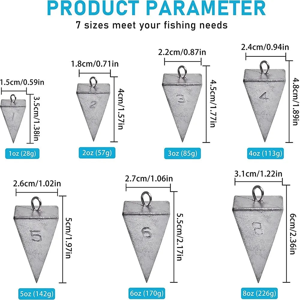 2 pièces pyramide plombs poids de pêche plombs de pêche poids pyramide poids Surf pêche plombs eau salée matériel de pêche
