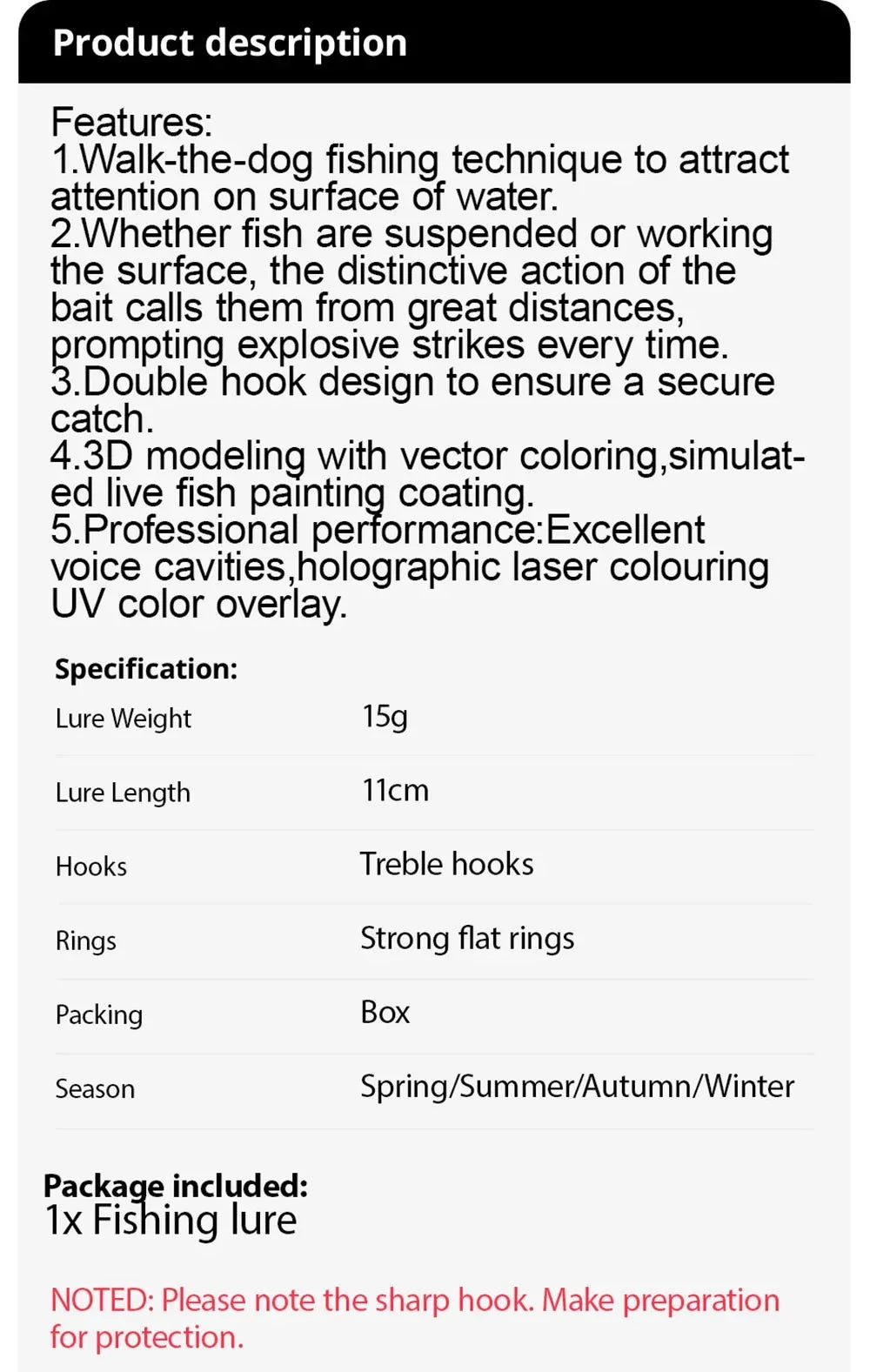 Marcher le chien Topwater leurre de pêche 15g 11 cm flottant crayon appât 3D Swimbait crochet Popper Pesca Wobbler vairon équipement manivelle
