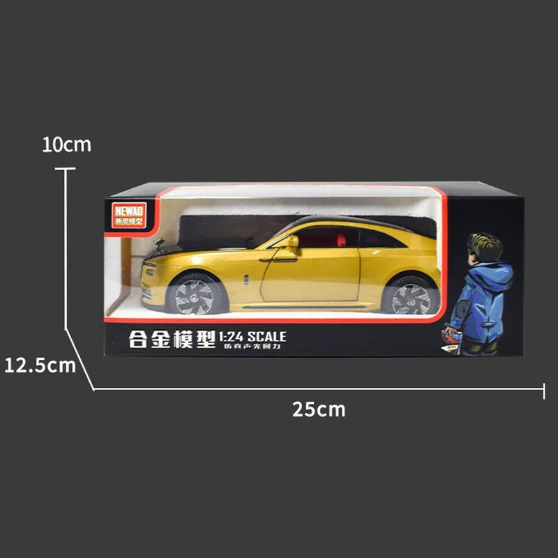 Modèle de voiture 1/24 en alliage — son, lumière, pneus, collection, cadeau enfant