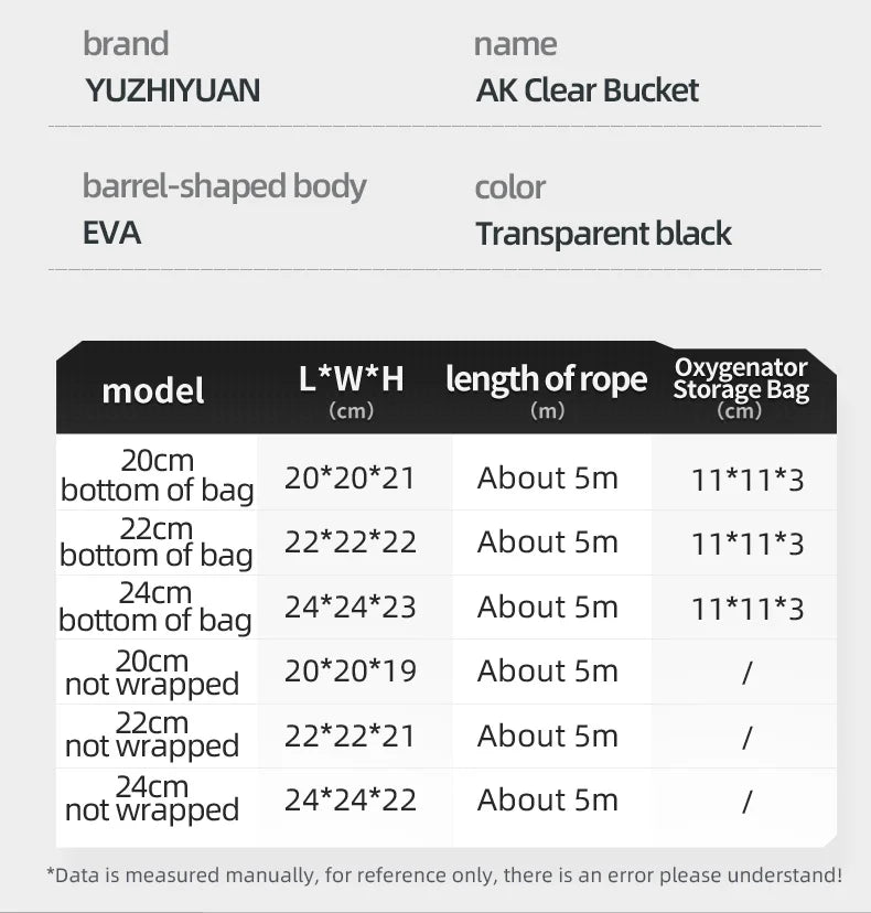 YUZHIYUAN seau de pêche Transparent pliable multifonctionnel conteneur de poisson vivant seau de Protection du poisson