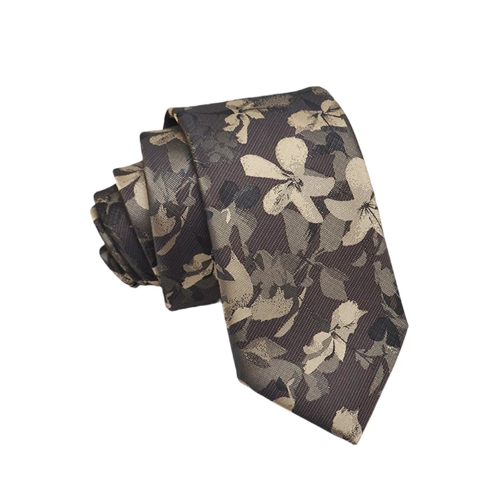 Corbata de jacquard de alta calidad para hombre, diseño floral de 8 cm, accesorios de corbata para uso diario, camisa, traje, corbata, regalos para fiestas de boda, corbata
