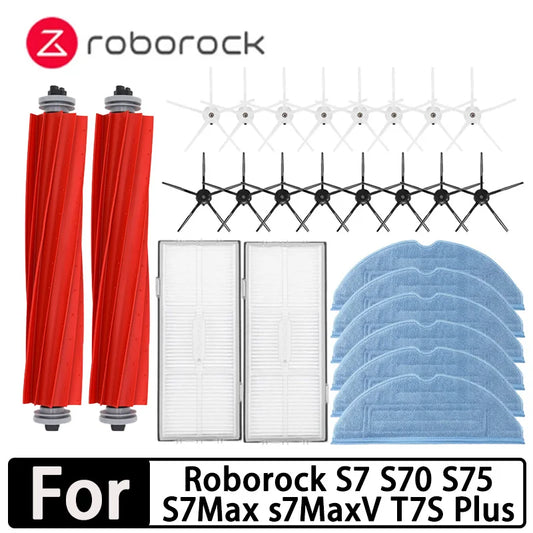 Roborock S7 S70 S75 S7Max S7 MaxV Ultra T7S Plus S7 Pro Ultra Accessories Main Brush Hepa Filter Mops Robot Vacuum Cleaner Parts