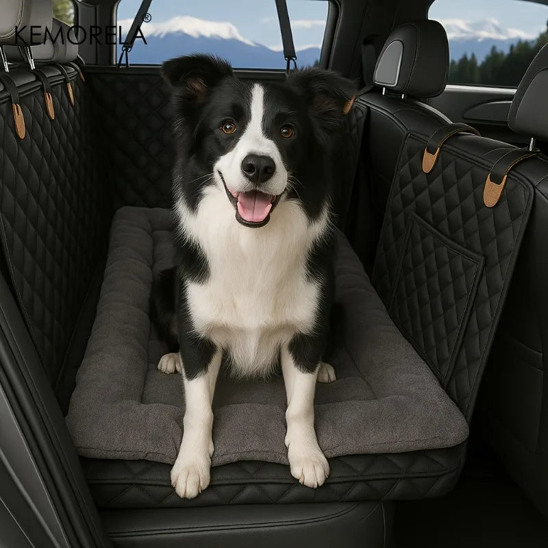Tapis de siège de voiture pour chien d'hiver avec fond épais antidérapant pour lit de camion SUV berline-chaud pour les voyages sur route et lavable en machine