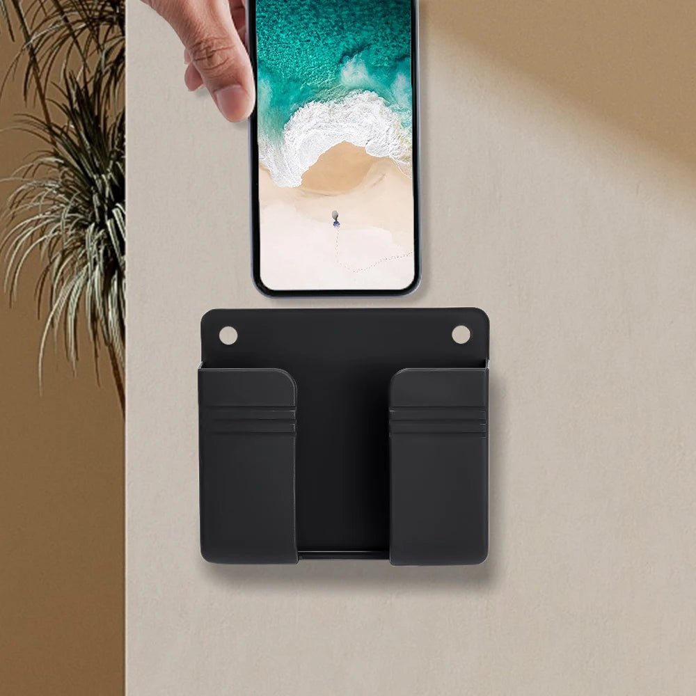 Boîte de rangement murale multifonction, 1 à 4 pièces, organisateur sans poinçon, télécommande TV, bricolage, prise de téléphone portable, support de charge