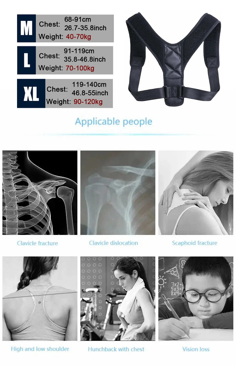 Ceinture Correcteur de Posture Dos Unisexe — Prévention Voussure, Maintien Assis, Respirant