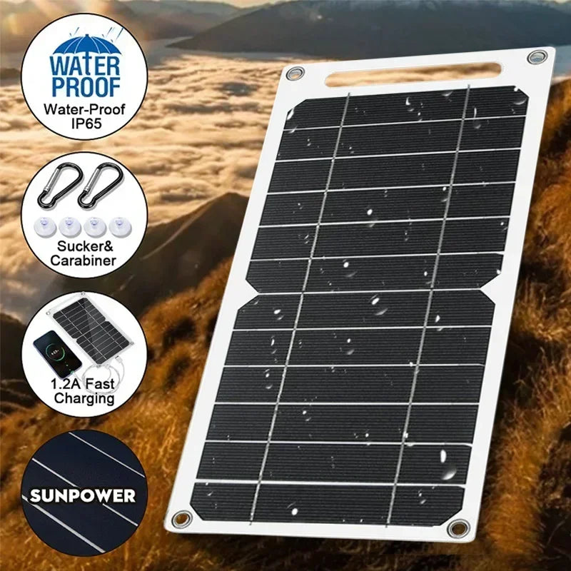 EESBAO – panneau solaire USB 35W, étanche, pour randonnée en plein air, Camping, batterie Portable, chargeur de téléphone Portable, vente en gros