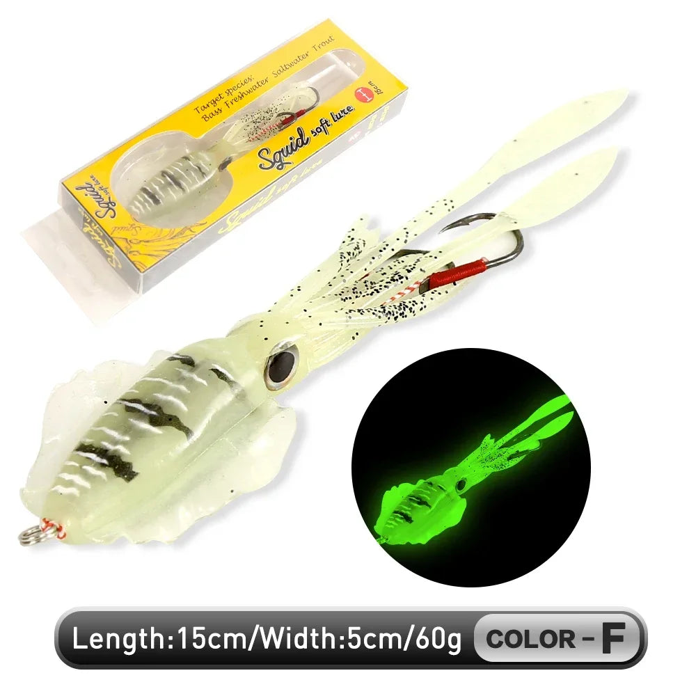ZUKIBO-Appât souple pour la pêche au calmar, leurre de pêche à la traîne, gabarits de tête de poulpe, gabarit de calmar UV Shoous pour la pêche en bateau de haute mer, appâts Wobblers, 60g