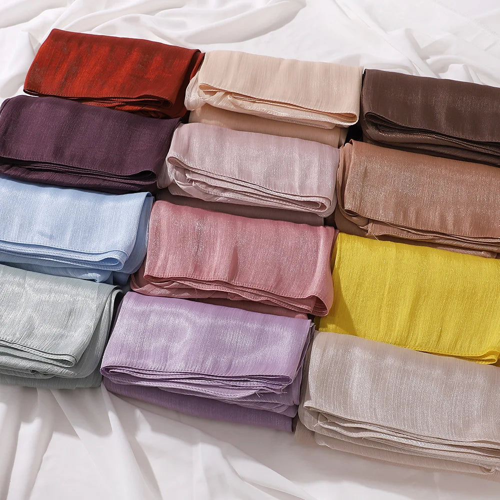 Hijabs en mousseline de soie de qualité supérieure pour femmes, voile turban doux et long, écharpes musulmanes, châles Hijab, couvre-chef Islam, accessoires Ramadan