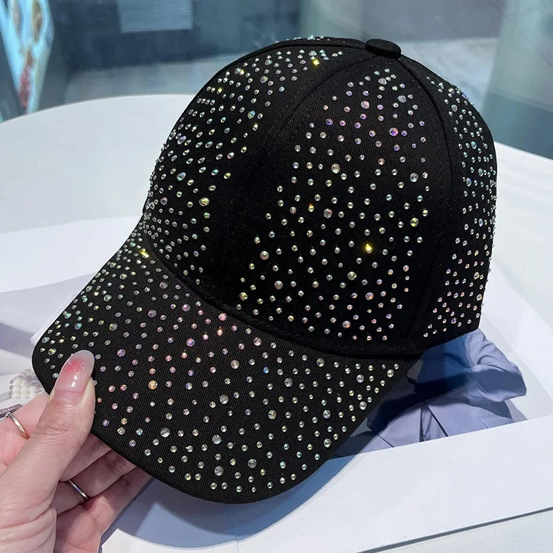 Men and Women Rhinestone Baseball Cap, Cotton, Diamonds, Hip Hop Snapback, Outdoor Visor, Sun Hats