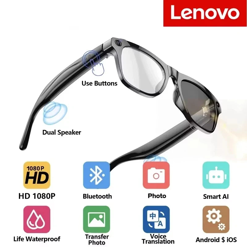 Lunettes intelligentes AI — Bluetooth tactile, caméra, appel, musique, sport
