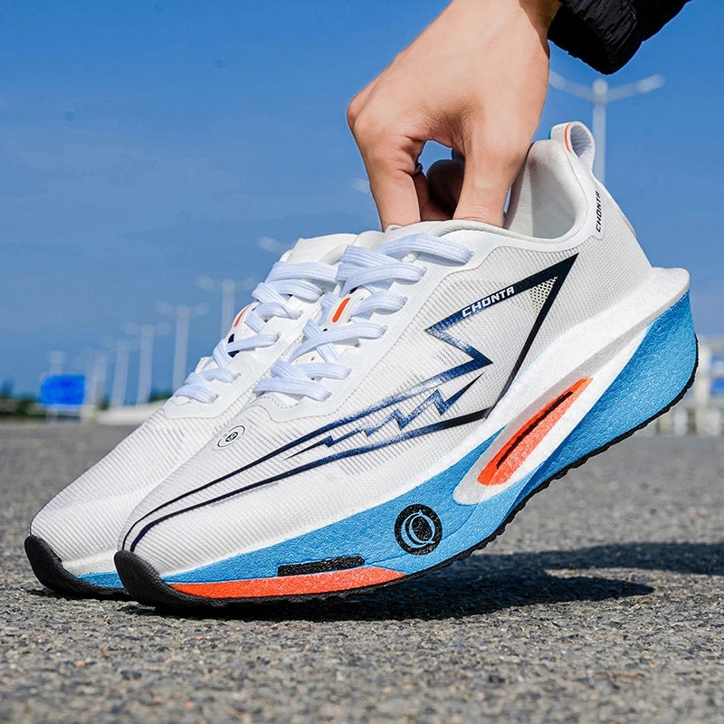 Chaussures de course décontractées et confortables pour hommes - Tige en tissu respirant, antidérapantes, résistantes à l'usure, semelle absorbant les chocs, chaussures de course décontractées à lacets à bout rond, a