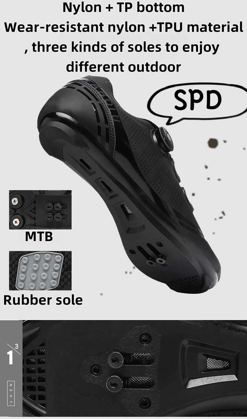 Cycling Shoes, Men's Special SPD Road Racing Sports Shoes, Breathable Upper, Outdoor Mountain Off-Road MTB Cycling Shoes