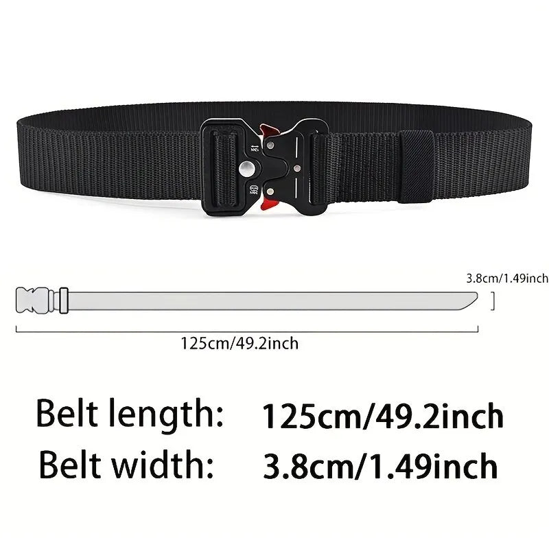 Cinturones tácticos multiusos para hombre, duraderos, diseño ajustable, para entusiastas de los deportes al aire libre, combina con jeans, para hombres y mujeres, 1 pieza/2 piezas