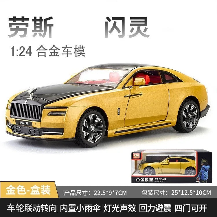 Modèle de voiture 1/24 en alliage — son, lumière, pneus, collection, cadeau enfant