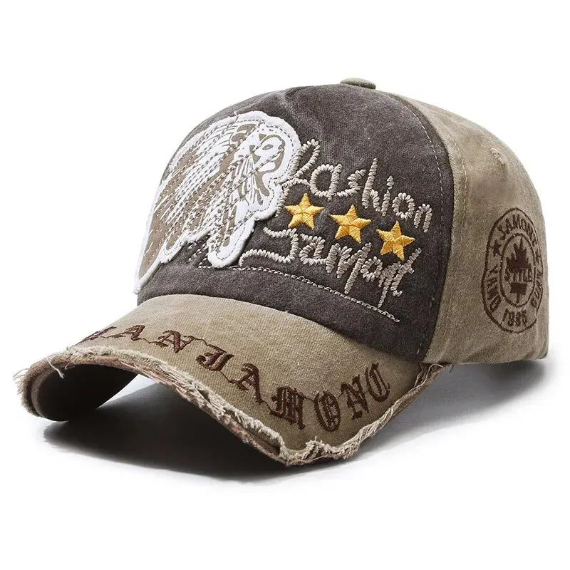 Gorra de béisbol retro desgastada informal para deportes al aire libre para cuatro estaciones, gorra de sol de primavera y otoño, gorra bordada con letras para hombres