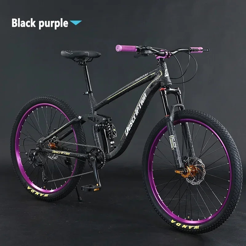 Bicicleta de montaña de 27,5 pulgadas, suspensión total, MTB de 9/10 velocidades, bicicleta de cross country, frenos de disco hidráulicos, absorción de impactos, descenso