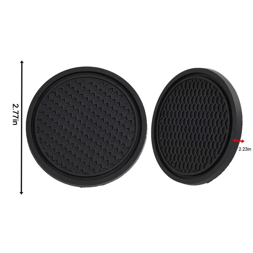 Porte-gobelet noir pour voiture, 2 pièces, insertion antidérapante, sous-verres, tampons, accessoires d'intérieur pour la plupar