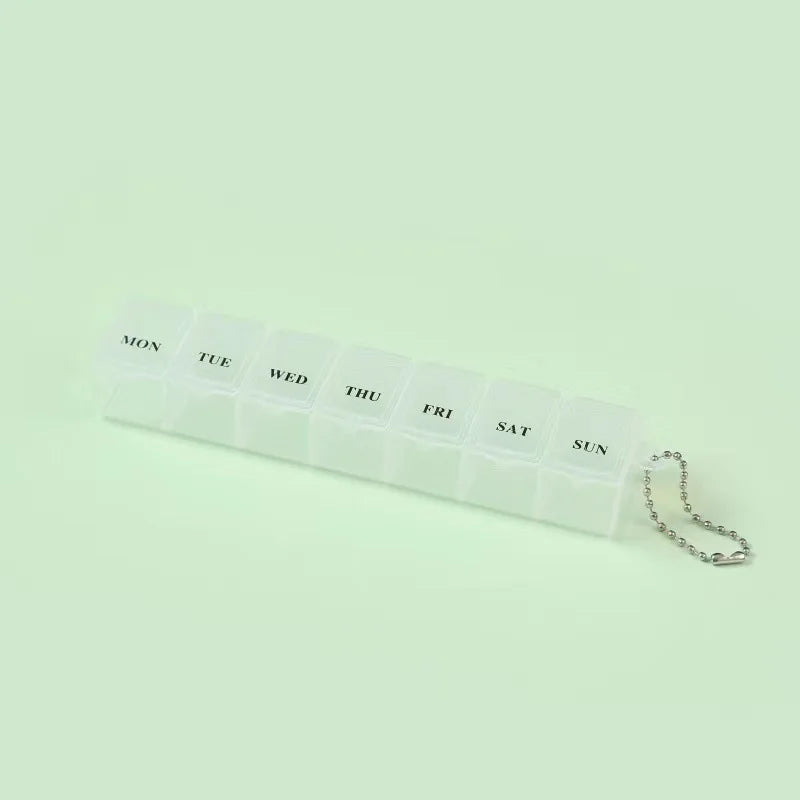 Weekly mini medicine box, storage organizer, 7-grid container, independent lattice, trendy