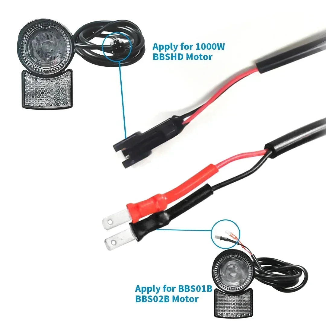 Faro LED de 6 V para scooter, para kit de conversión de motor de accionamiento central BBS01B BBS02B BBSHD, luz delantera impermeable para scooter