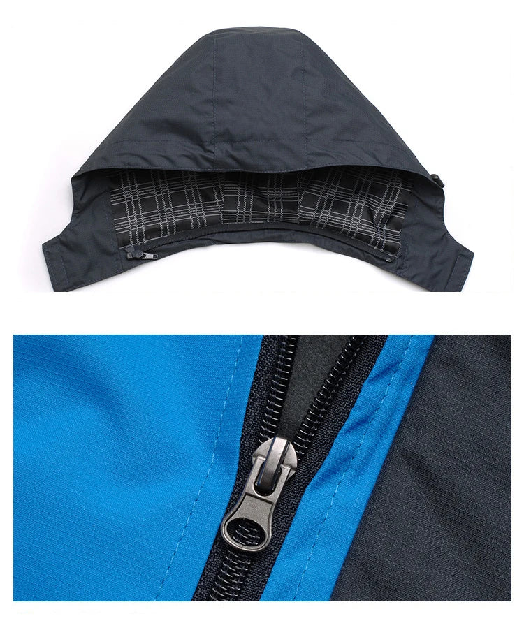 TRVLWEGO Camping randonnée veste hommes automne Sports de plein air manteaux escalade Trekking coupe-vent voyage imperméable vestes noir