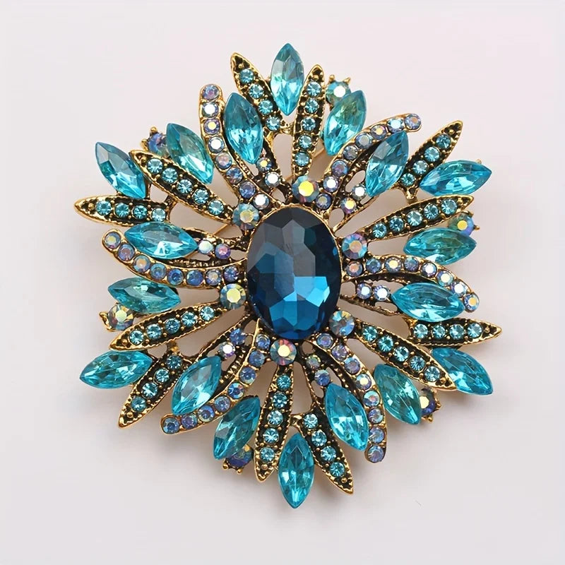 European and American Brooch, Trendy Style, Metal Alloy, Pearl, Rhinestone, Flower, Oil Drop, Corsage for Women
