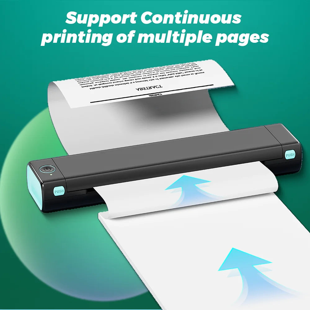 Phomemo A4 impresora térmica papel carta, papel continuo de secado rápido apto para impresora portátil M832/M833/M834/M835, 2 rollos