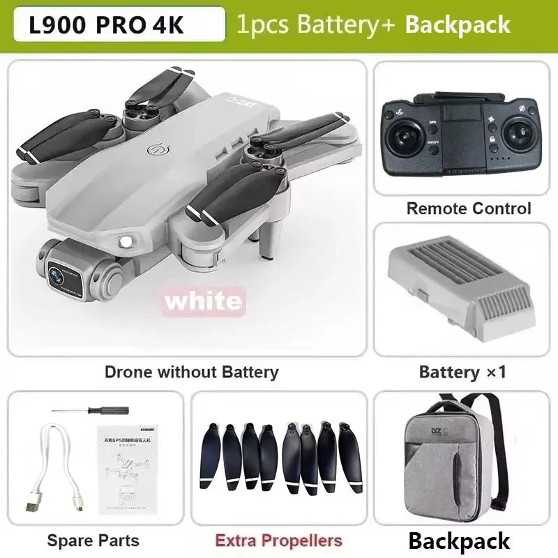 Drone GPS L900 Pro SE MAX 4K, doble cámara HD profesional 5G WIFI 360° Motor sin escobillas para evitar obstáculos Rc FPV Quadcopter Dron