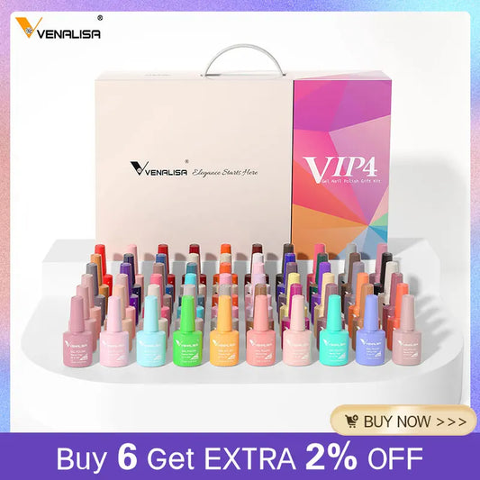 Venalisa VIP3 - esmalte de uñas en gel multicolor, esmalte en gel con 60 nuevos colores de moda, esmalte en gel de color para diseño artístico de uñas, kit completo de aprendizaje de esmalte de uñas