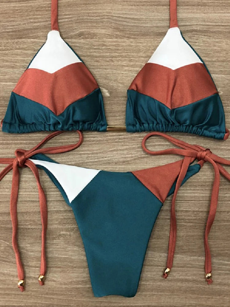 2023 Sexy Bikini multicolore maillot de bain femmes maillots de bain Push Up côtelé Bikini ensemble brésilien maillot de bain vêtements de plage baigneur Biquini