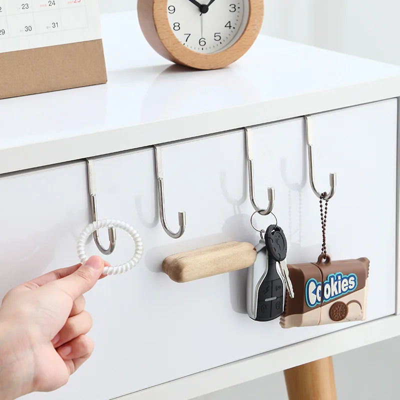 Gancho colgador de puerta de acero inoxidable, gancho de almacenamiento doble en forma de S para baño, cocina, organizador de puerta de pared, ganchos de pared