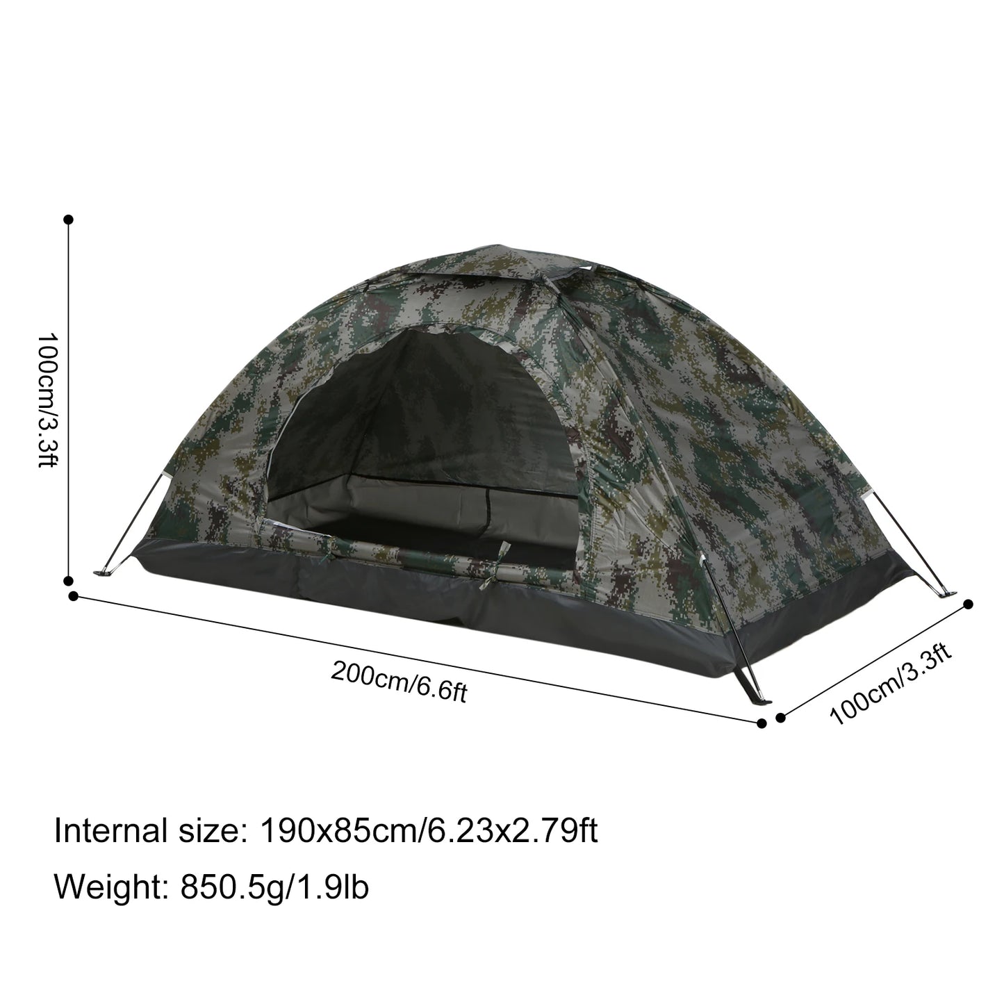 Tomshoo – tente de Camping ultralégère pour 1/2 personnes, monocouche, Portable, randonnée, revêtement Anti-UV, UPF 30 +, pour la pêche en plein air sur la plage