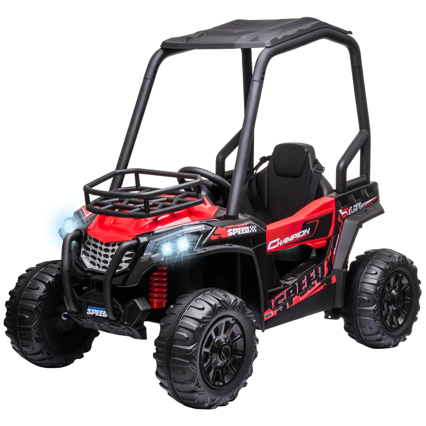 Voiture ATV Électrique Extérieur Enfants — Suspension Réelle Télécommande Rouge