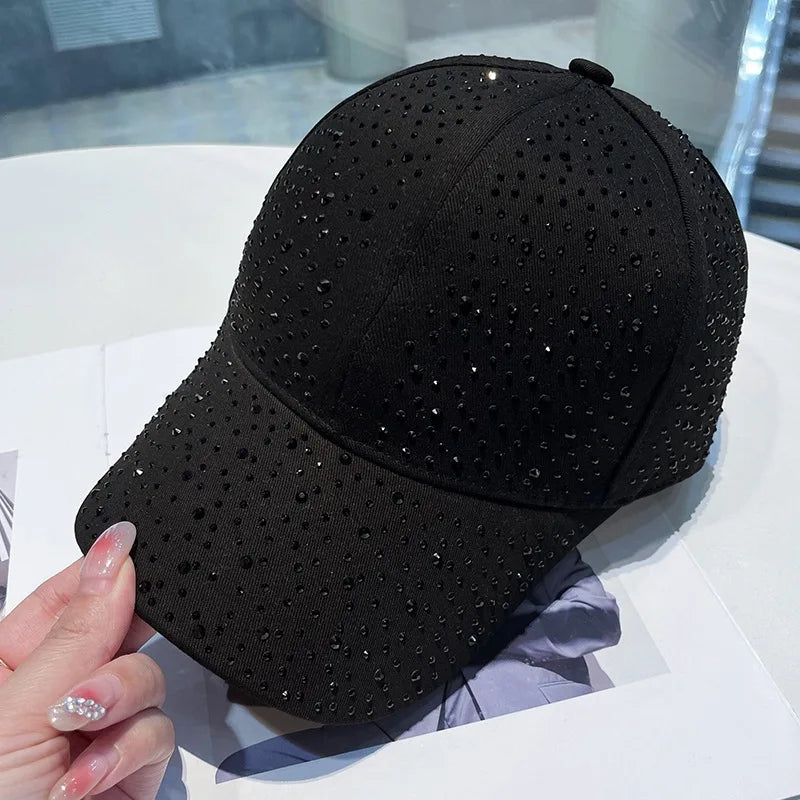 Men and Women Rhinestone Baseball Cap, Cotton, Diamonds, Hip Hop Snapback, Outdoor Visor, Sun Hats