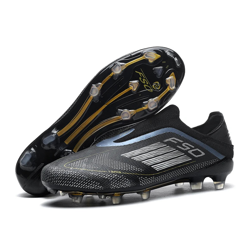 Chaussures de Football FG Homme Cuir Verni Montantes Imperméables — Ultra-légères, Professionnel EU 32–48
