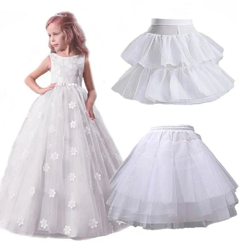 Enagua de flores para niñas, falda interior de Cosplay, fiesta infantil, falda tutú de Ballet Lolita, Enaguas Sottogonna Mini