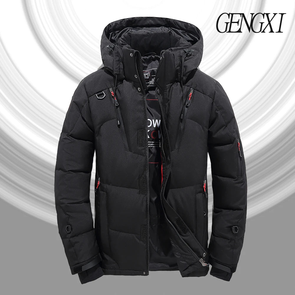Hommes en plein air léger chaud col détachable doudoune hiver nouveauté décontracté mode multi-poches vêtements de travail vers le bas manteau