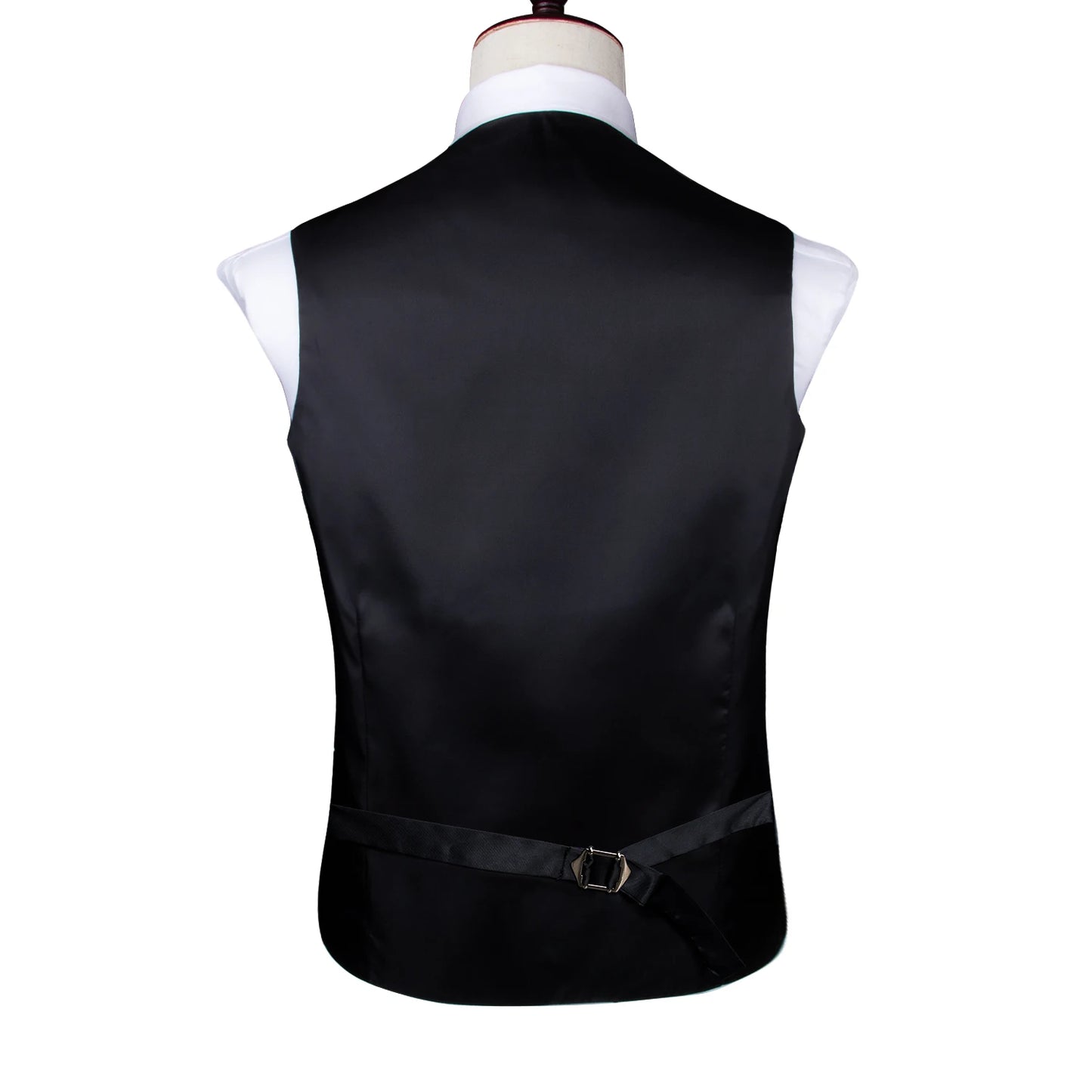 Lujo para hombre, conjunto de chaleco verde Paisley Floral Slim, para hombre, chaleco de vestir sin mangas, formal de trabajo, con corbata y pañuelo, de Barry Wang