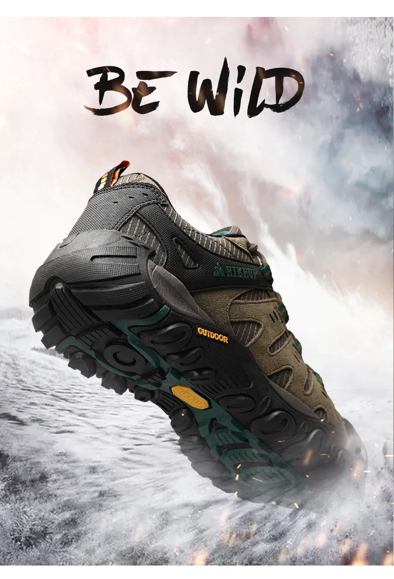 HIKEUP chaussures de randonnée pour hommes chaussures d'extérieur en daim et cuir résistant à l'usure hommes Trekking marche chasse baskets tactiques