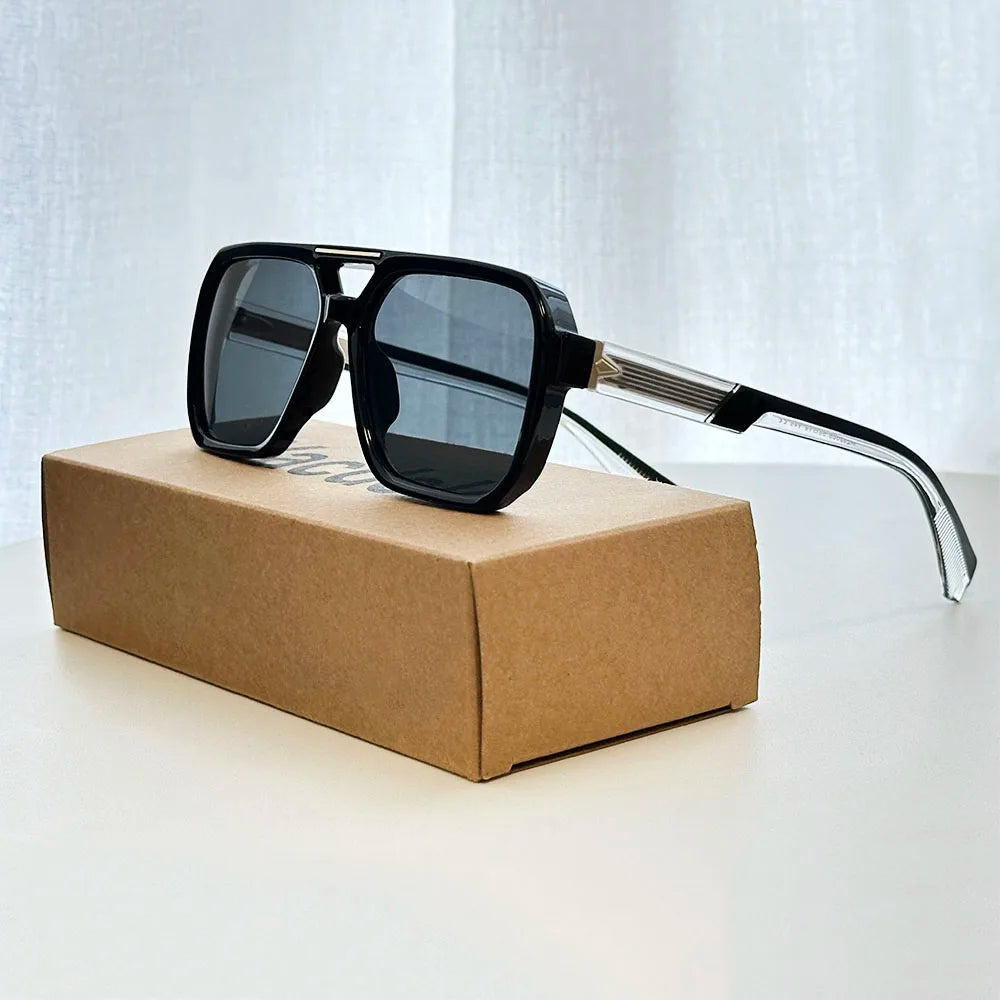 Nuevo en Gafas de sol vintage de lujo para hombre, gafas de sol cuadradas para mujer, moda, envío directo, Gafas de Sol Hombre, Lunette Soleil Femme