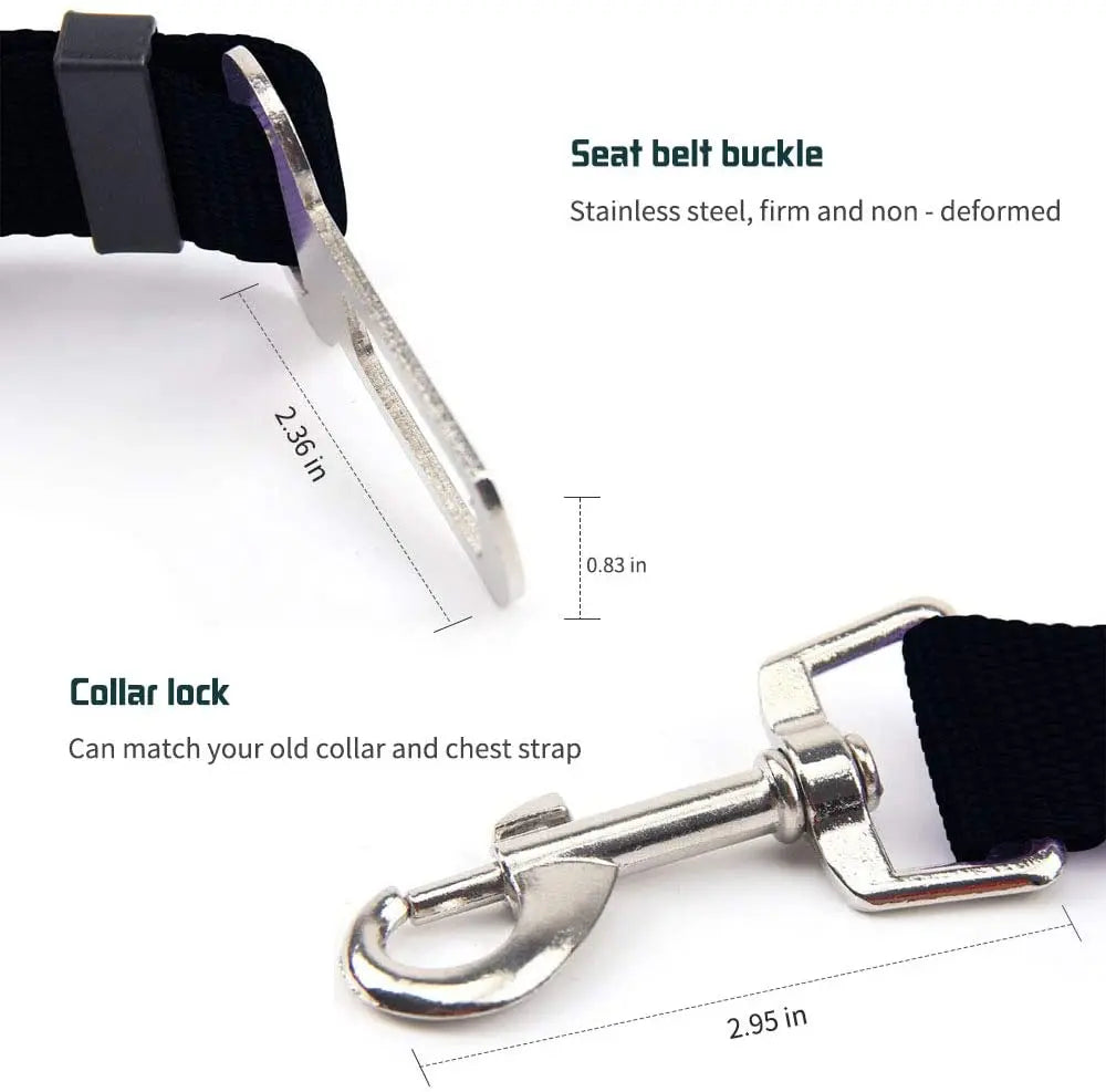 Cinturón de seguridad ajustable para mascotas, gatos, perros, asiento de seguridad para mascotas, vehículo, arnés para perros, Clip de plomo, palanca de seguridad, tracción, collares para perros, accesorios para c